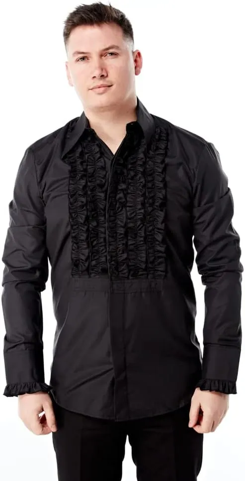 Tuxedo Shirt Ruffle Front Halloween Stag Party Wedding Formal Dress