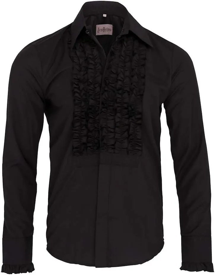 Tuxedo Shirt Ruffle Front Halloween Stag Party Wedding Formal Dress