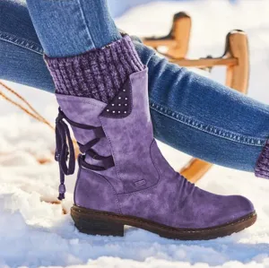 Womens Ankle Boots  Suede Look  Strap and Stud Detail  Flat Durable Sole