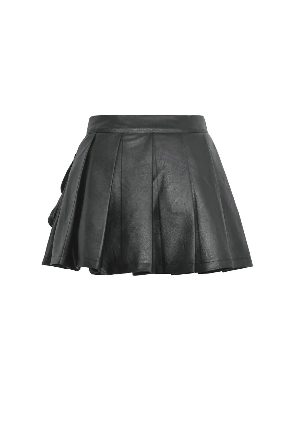 Women's Gothic Punk Mini Skirt with Chain and Side Pockets