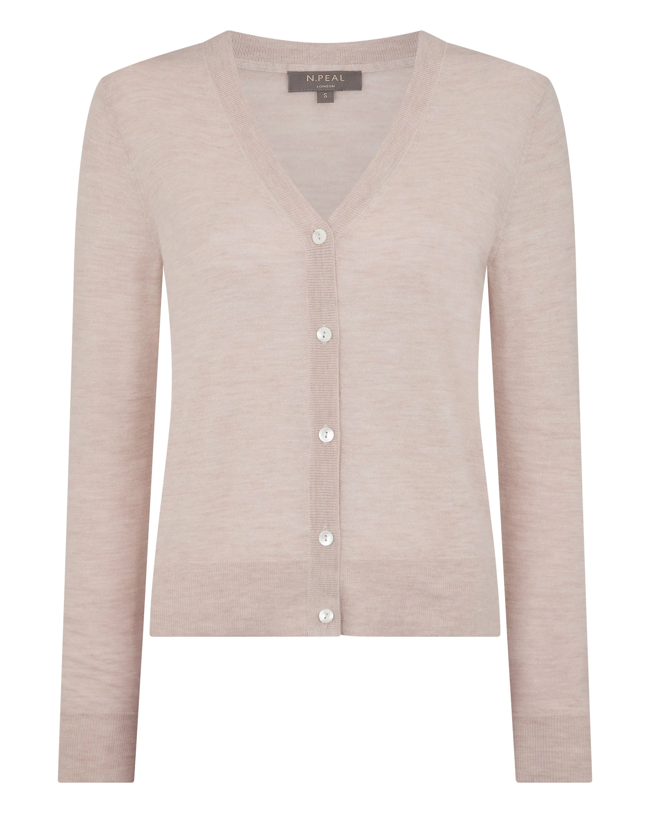 Women's Superfine Cashmere V Neck Cardigan Sandstone Brown